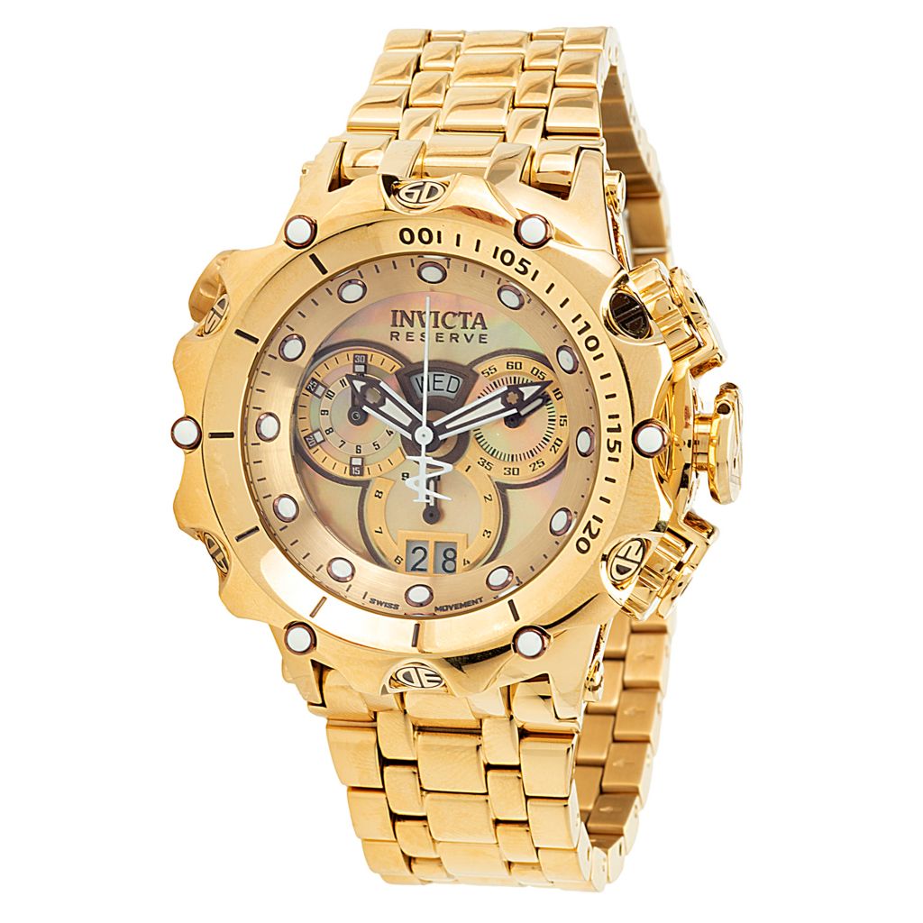 Invicta Reserve Venom Fusion Gold Label Shutter Swiss Quartz Watch on sale at shophq 689 645