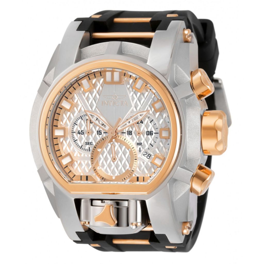 Invicta Men s 52mm Bolt Zeus Magnum Quartz Chronograph Dual Movement Watch w 3 Slot Dive Case on sale at shophq 692 024