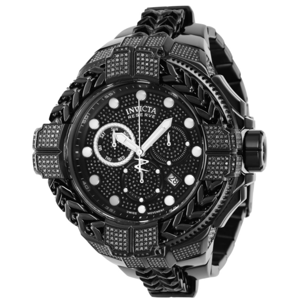 Invicta Reserve Gladiator 60mm Spartacus Swiss Quartz 5.67ctw Black Dia Watch on sale at shophq 693 287