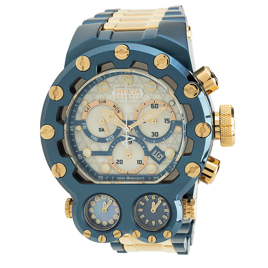 Invicta Reserve Bolt Magnum 52mm Tria Swiss Quartz Watch w 15DC on sale at shophq 693 638