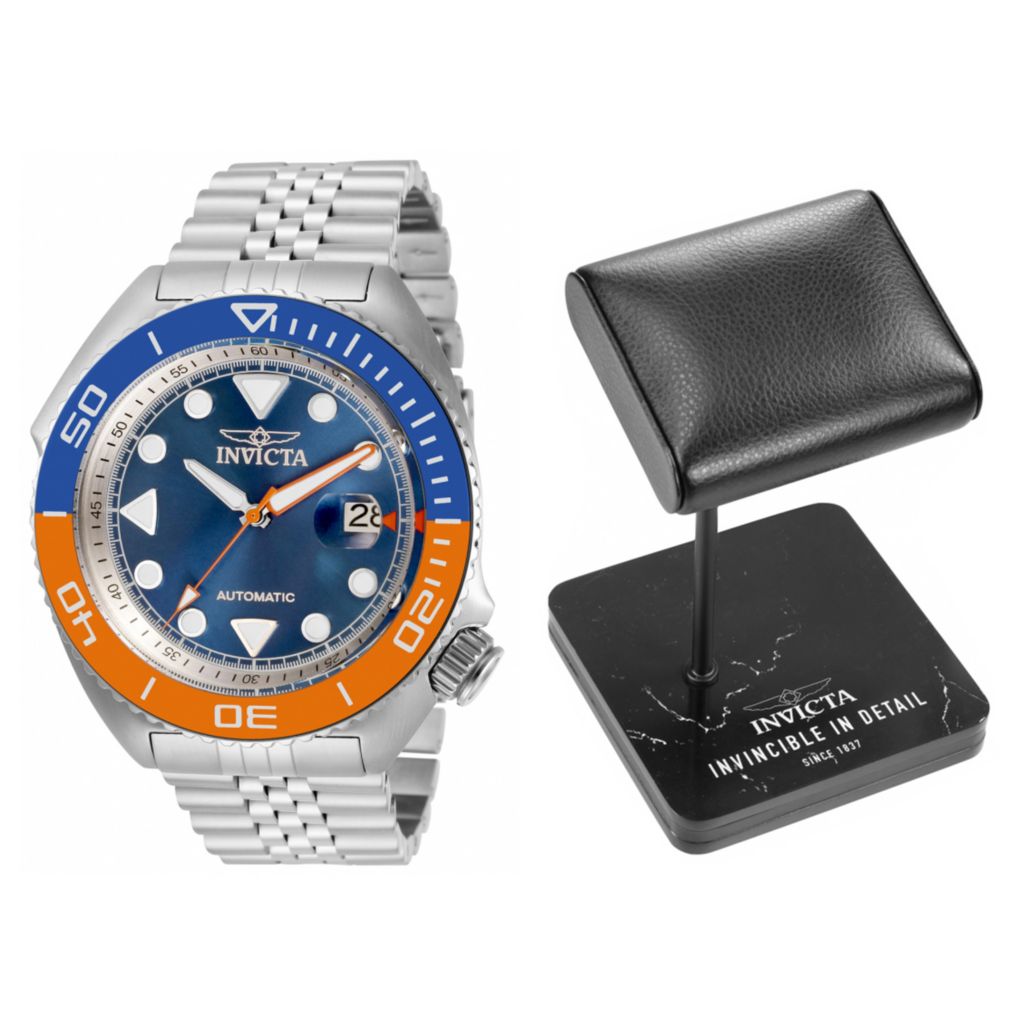 Invicta Pro Diver Sea Wolf 47mm Automatic Watch w Watch Stand on sale at shophq 694 308