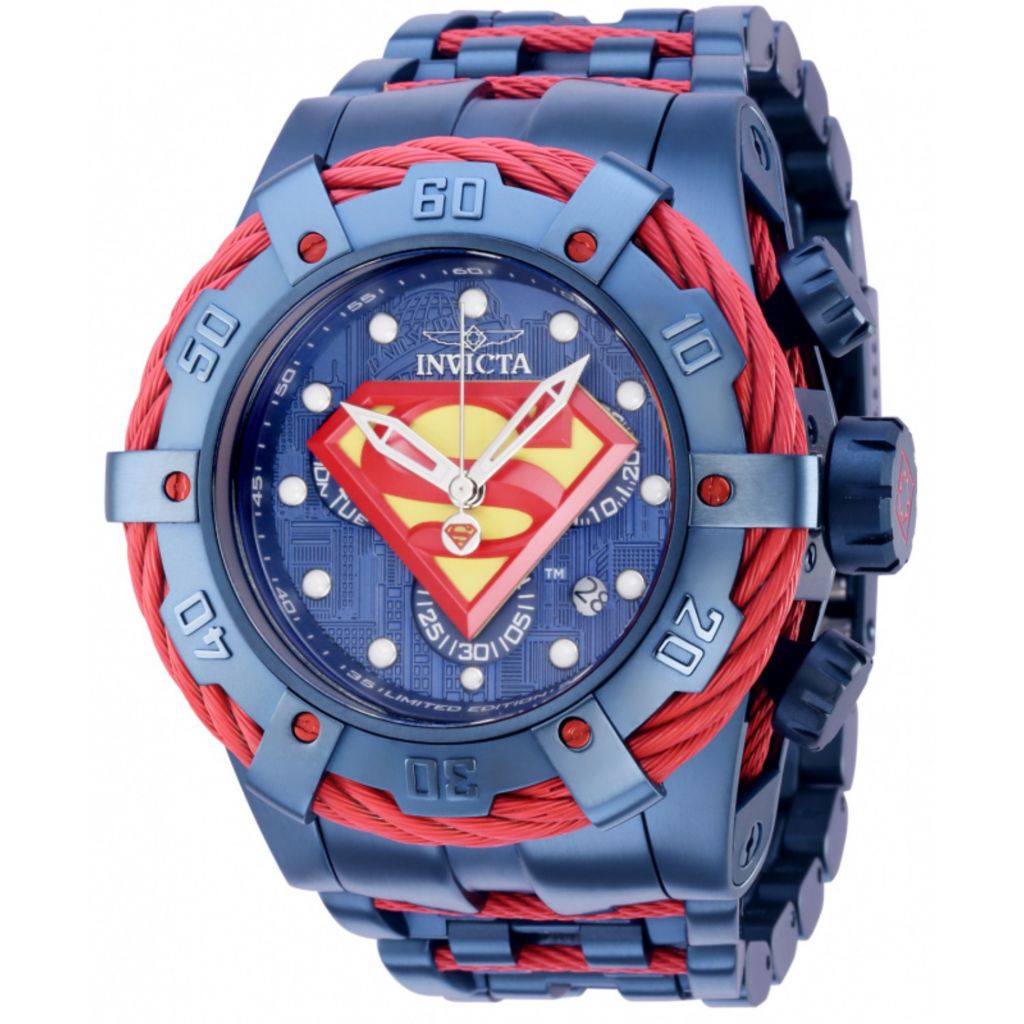 Invicta DC Comics Men s 53mm Superman Limited Edition Swiss Quartz Chronograph Bracelet Watch on sale at shophq 695 172