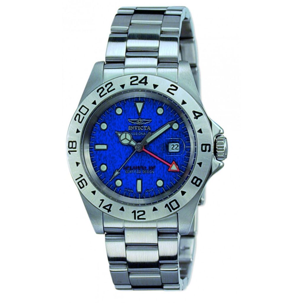 Invicta 40mm Specialty Quartz GMT Date Blue Dial Stainless Steel Bracelet Watch on sale at shophq 696 168