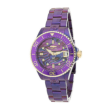 Invicta 38mm Diver Purple Label Automatic Diamond Watch - ShopHQ.com