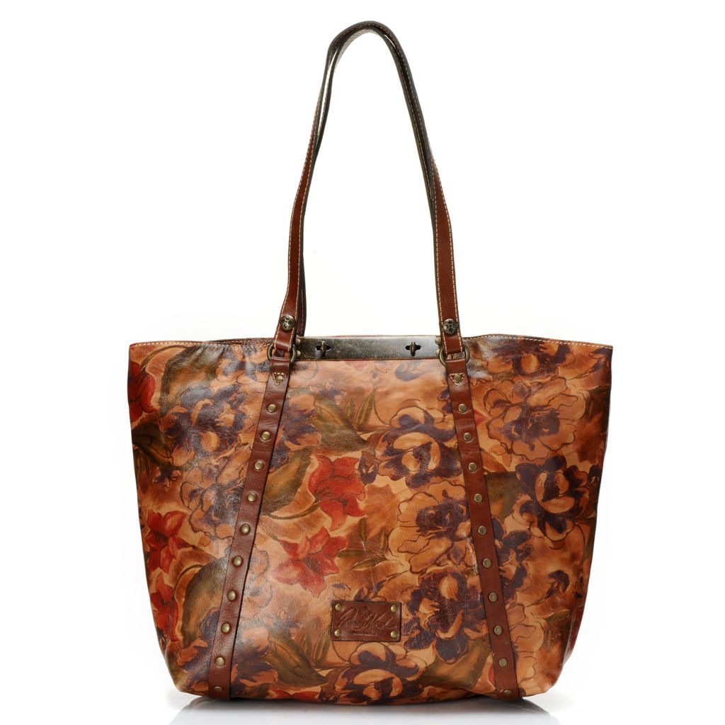 47 - Patricia Nash Leather Double Turn Lock Tote Bag 