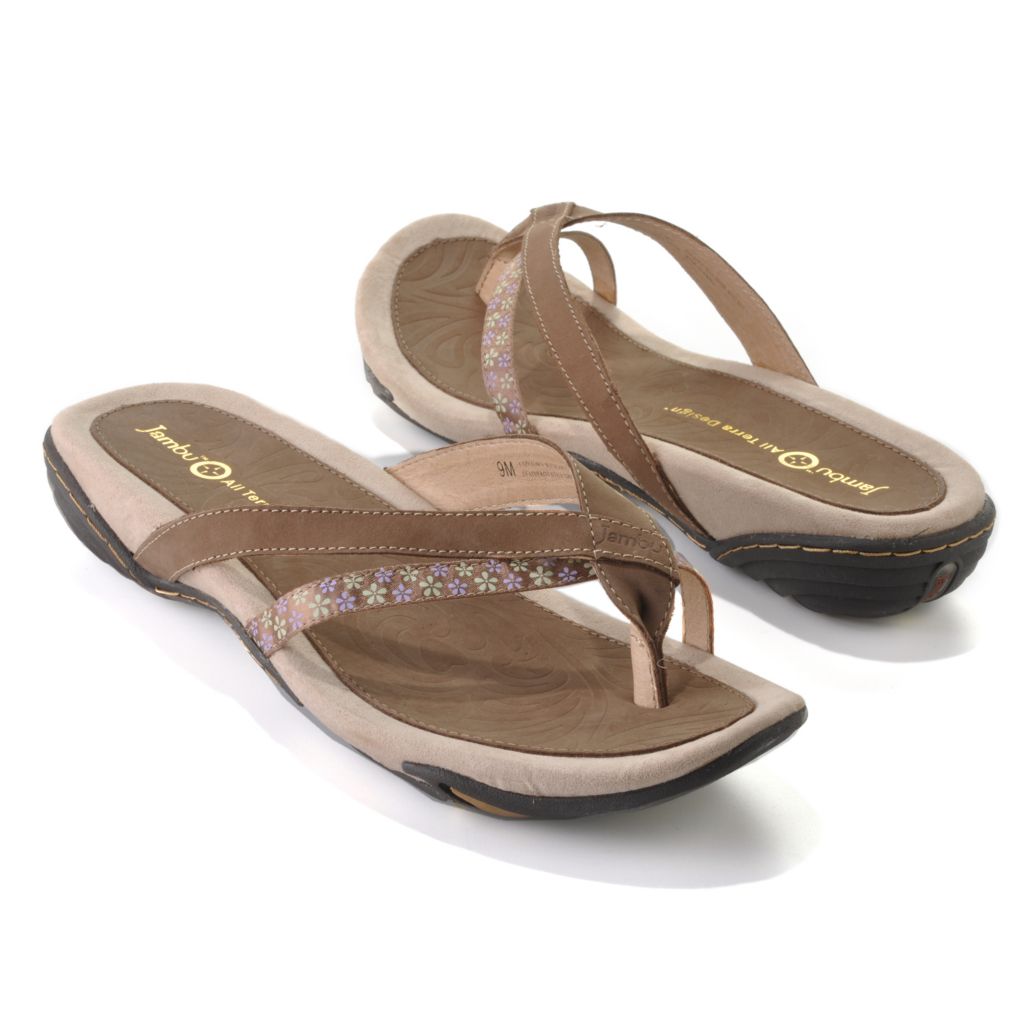 712-616 - Jambu Leather  Memory Foam Slip-on Toe Loop Thong Sandals