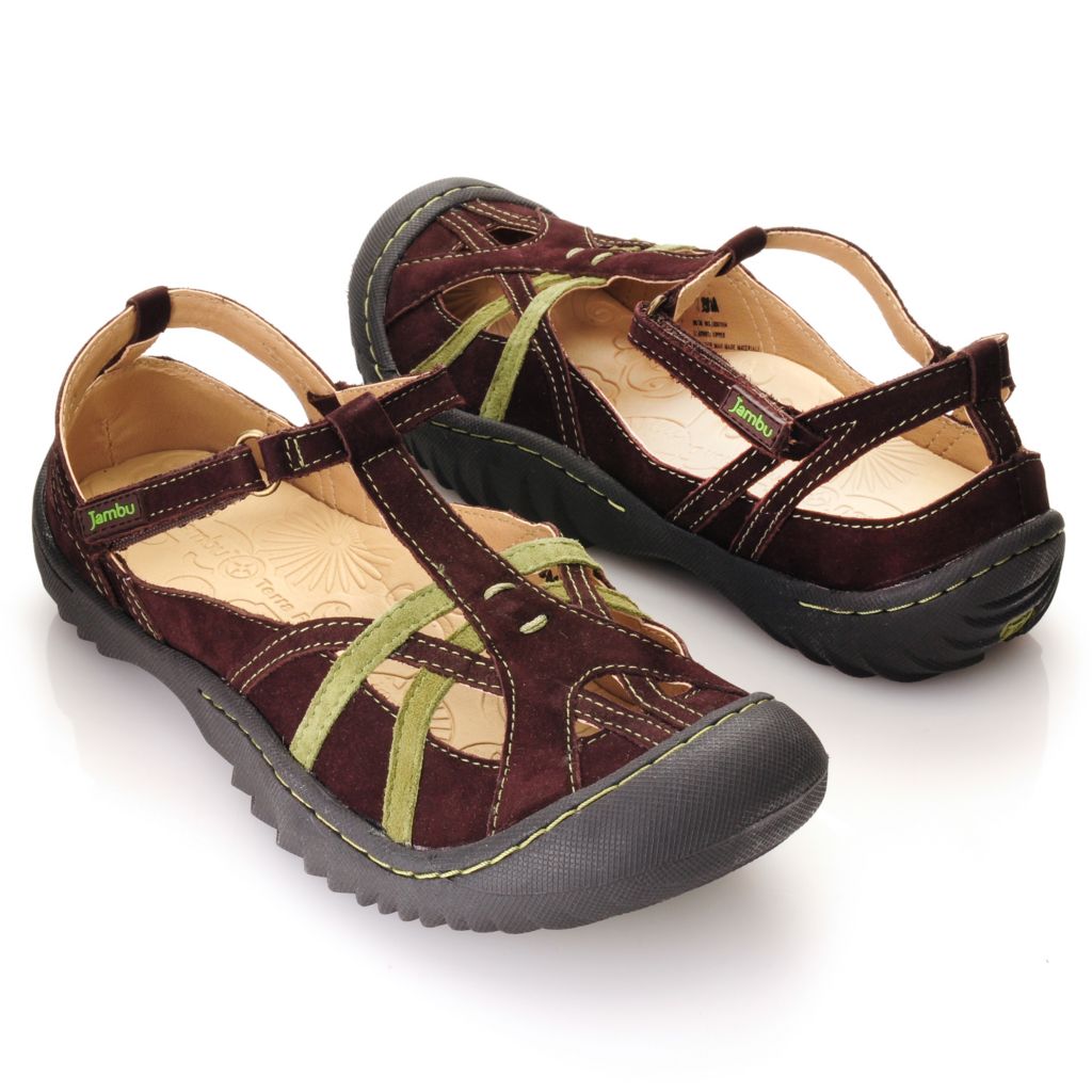 ... 293 - Jambu Leather ''Dune'' T-Strap Style Closed Toe Comfort Sandals