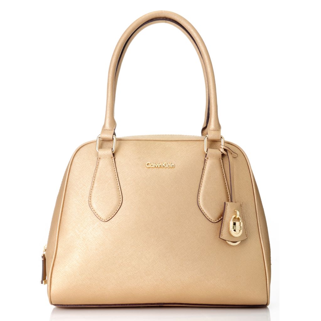 714-730 - Calvin Klein Handbags Saffiano Leather Lock Domed Satchel