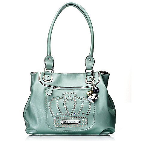 37 - Kathy Van Zeeland Double Handle Embellished Crown Design Shopper Handbag