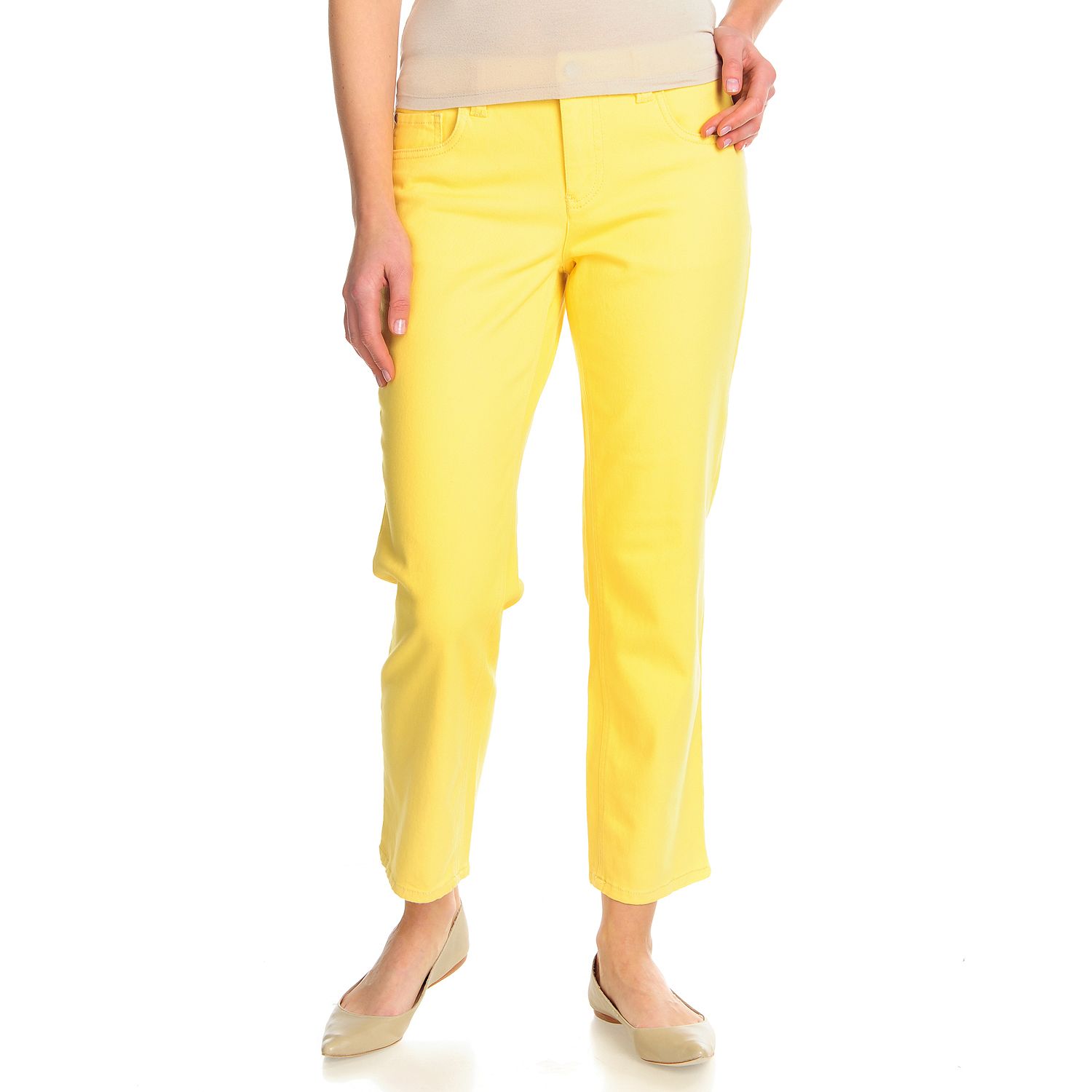 715-705- OSO Casuals® Stretch Twill Embellished Straight Leg Ankle Pants