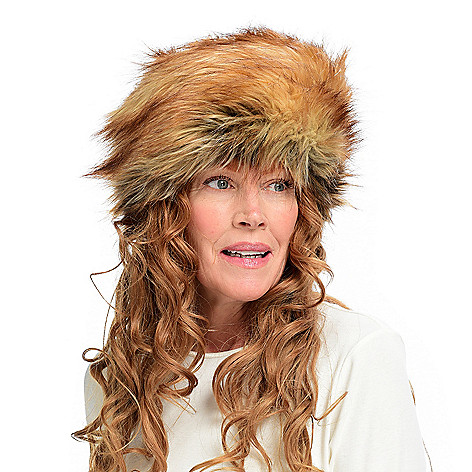 Beautiful luxury faux fur Russian hat