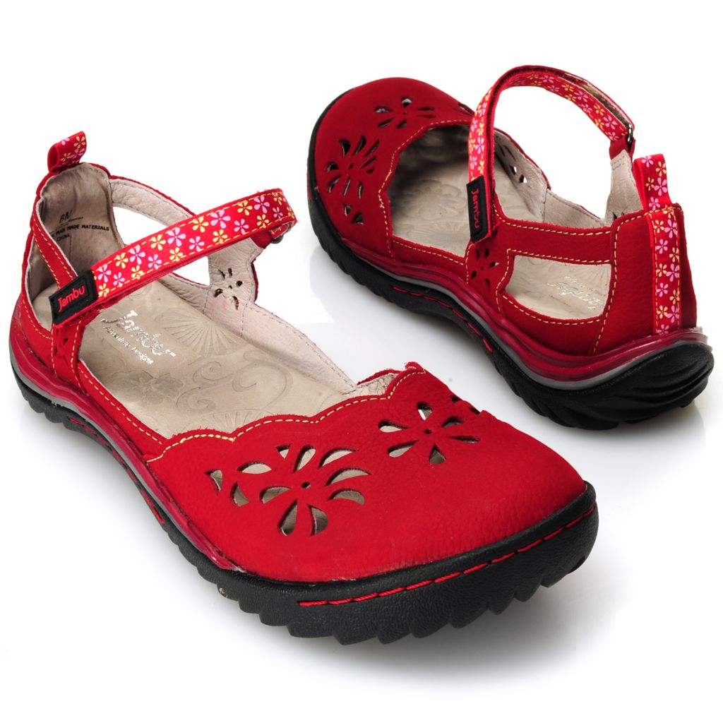 ... Jambu ''Deep Sea'' Suede Leather Laser Cut Memory Foam Bump Toe Shoes