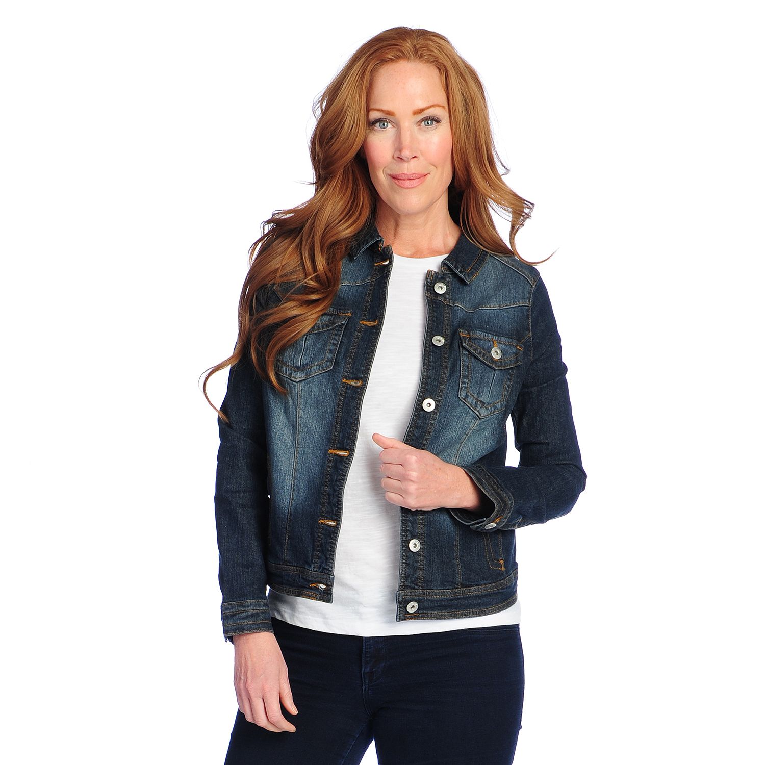 729-378- One World Woven Twill or Denim Four-Pocket Jacket