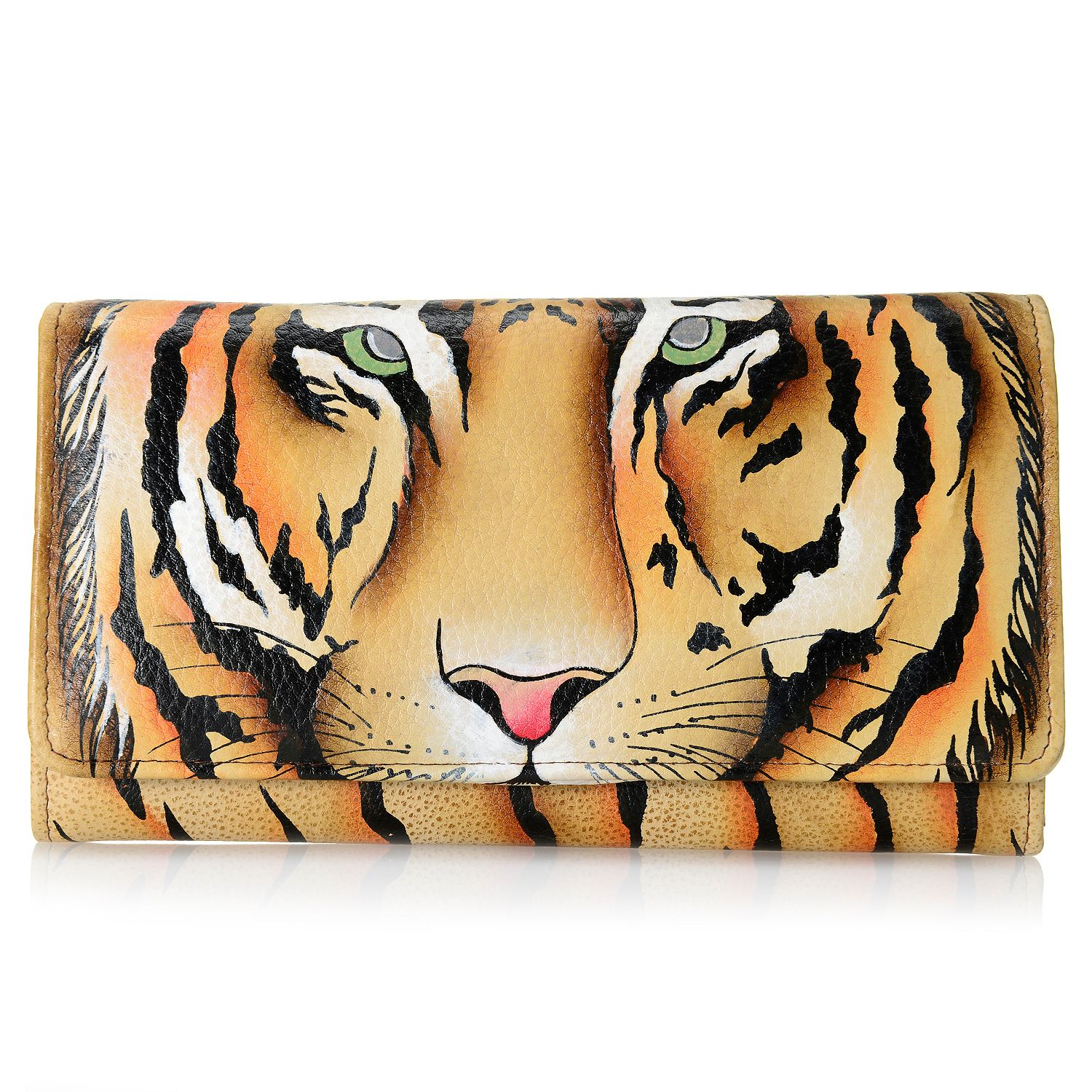 730-193- Anuschka Hand-Painted Leather RFID Blocking Flap-over Wallet