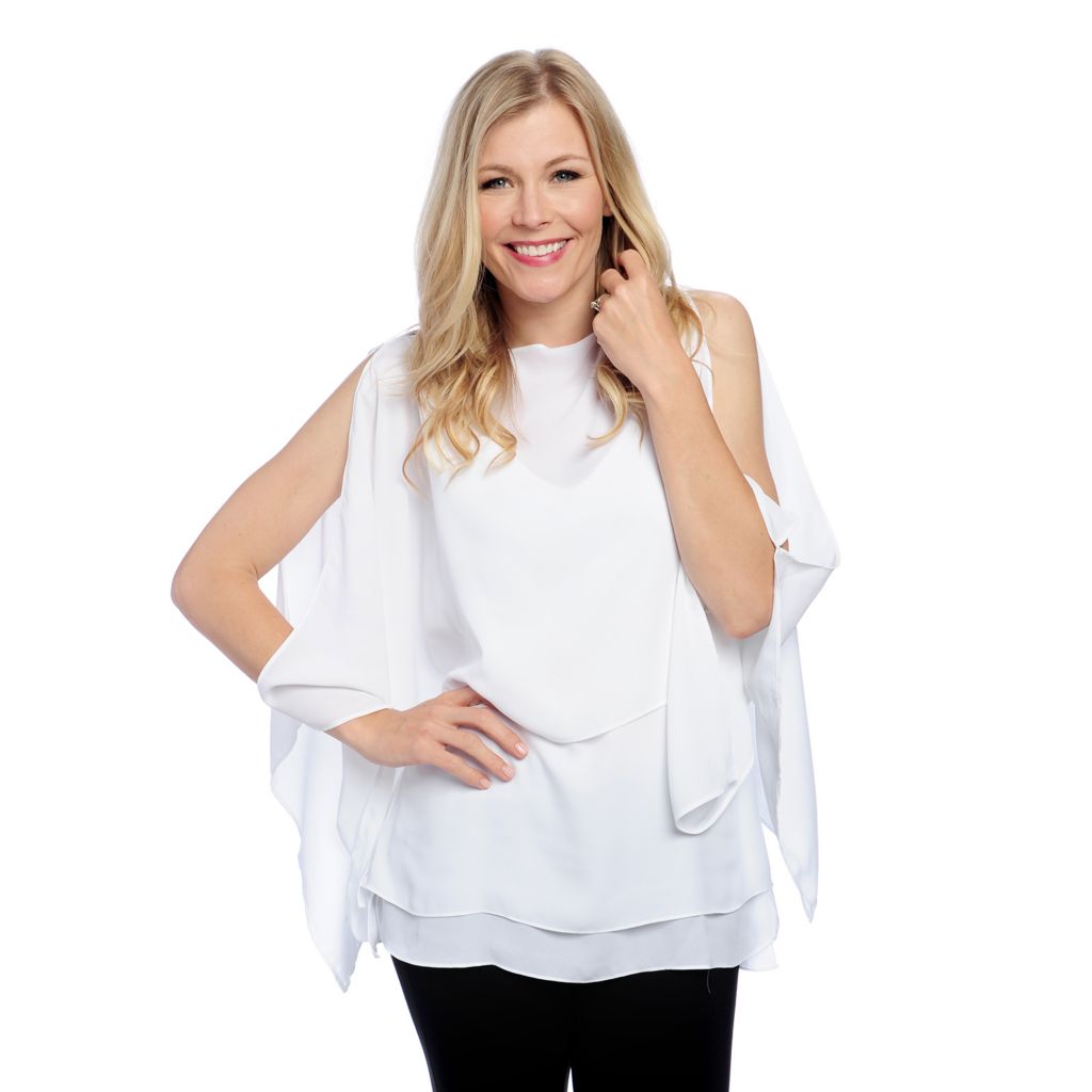 731-041- Marc Bouwer Woven Sleeveless Overlay & Layered Tank Top Set