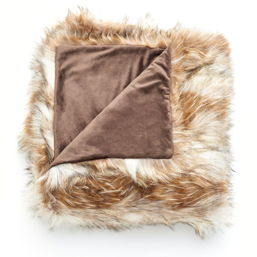 Donna Salyers Fabulous Furs Couture Collection Ruched Mink Faux Fur Throw  Blanket