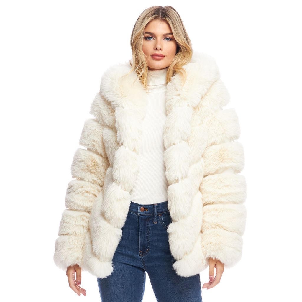 Donna Salyers' Fabulous-Furs Faux Fur Chateau Chevron Fox Jacket