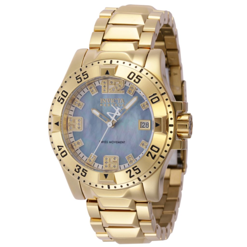 Invicta Reserve Excursion 40mm or 55mm Swiss Quartz Diamond Watch on sale at shophq 911 513