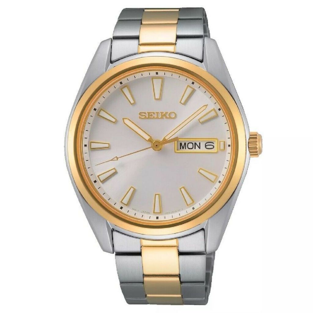 Seiko 40mm Classic Quartz Day & Date Two-tone Bracelet Watch - ShopHQ.com