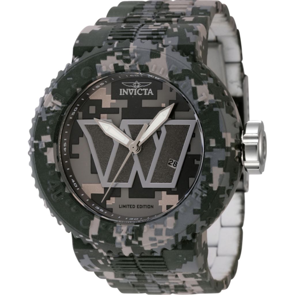 Invicta NFL 52mm Quartz Date Hydroplated Camo Bracelet Watch