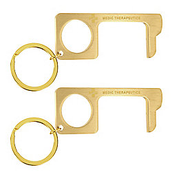 Medic Therapeutics Set of 2 Anti-Microbial Brass Alloy Contactless Tool
