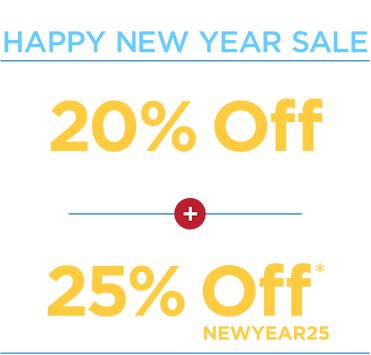 Happy New Year Sale! Enjoy 20% Off New Arrivals plus Take an Extra +25% Off with Promo Code: "NEWYEAR25"!