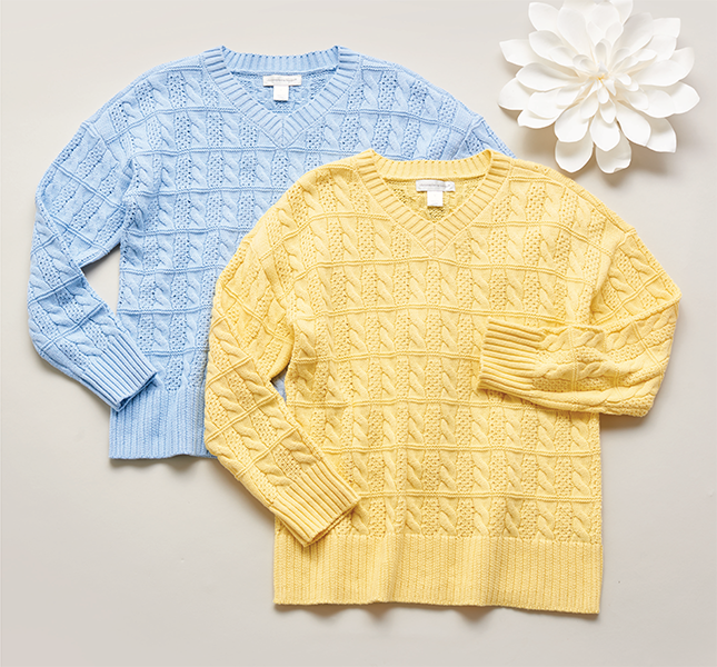 A collection of high-neck, long-sleeve, solid color sweaters for warmth and coziness this season.