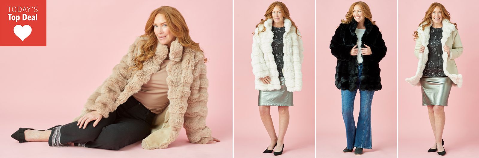 771-704 Faux Fur Fashions Reversible Mink Coat