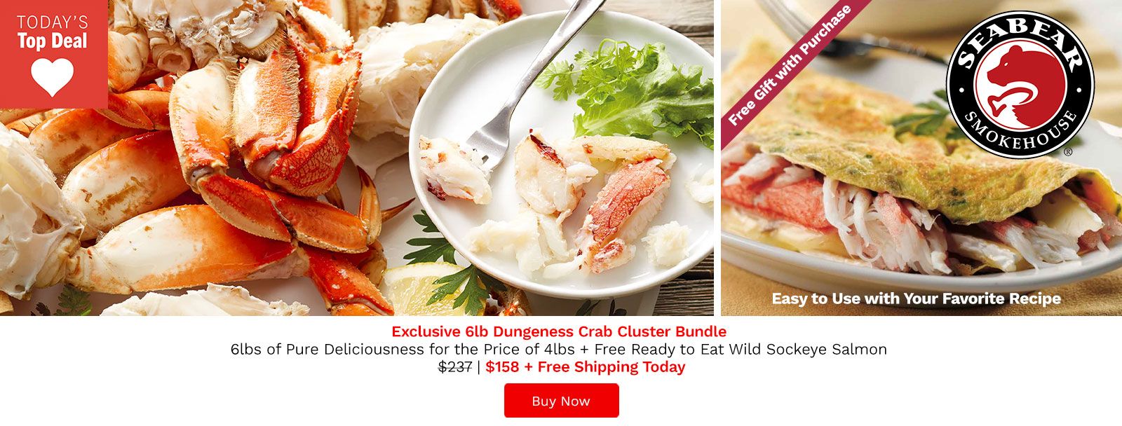 522-356 SeaBear Dungeness Crab Clusters Buy 2 Get 1 (6 lbs total)