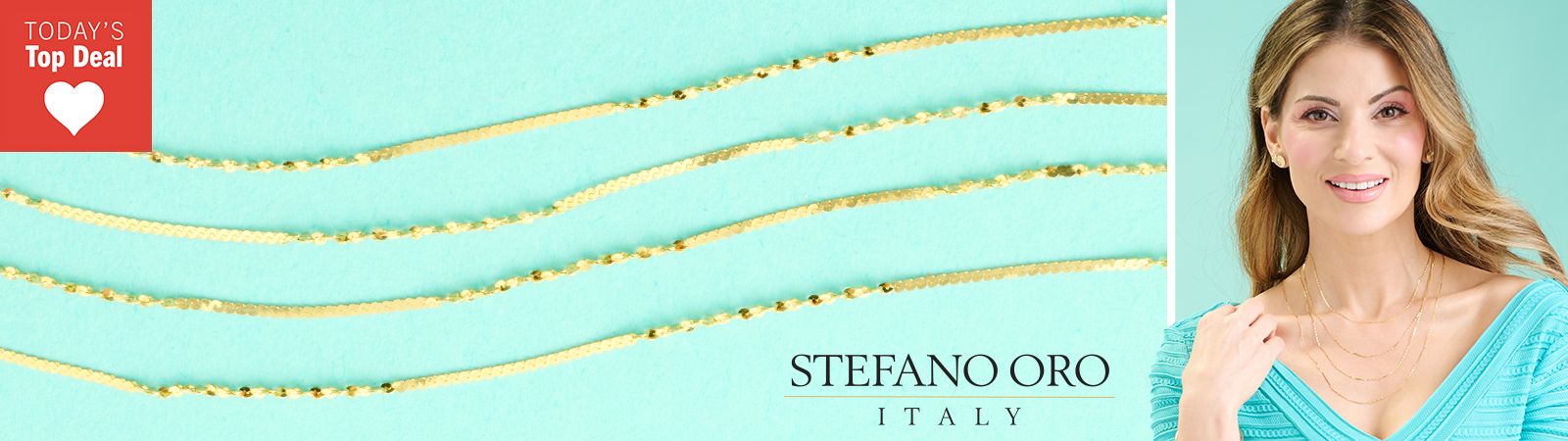 216-124 Stefano Oro 14K Gold Serpentine Herringbone Station Necklace