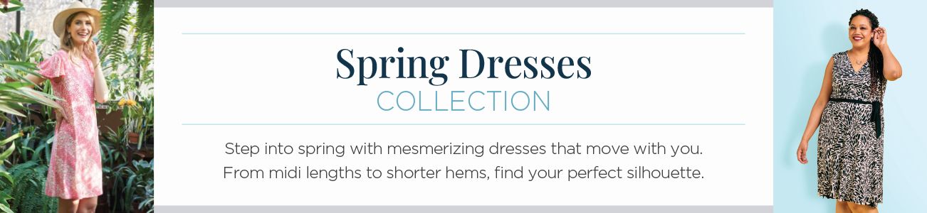 Spring Dresses Collection. Step into spring with memorizing dresses that move with you. From midi lengths to shorter hems, find your perfect silhouette.