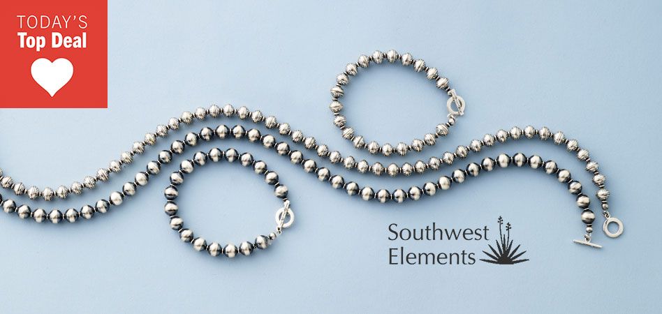212-967 Southwest Elements Navajo Pearl Bead Convertible Necklace/Bracelet