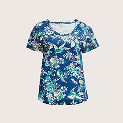 Our "Floral Print Round Neck Short Sleeve Tee"