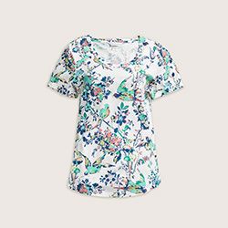 Our "Floral Print Round Neck Short Sleeve Tee"