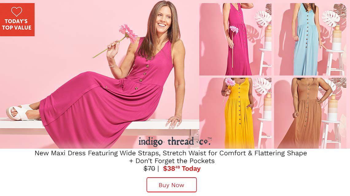 Indigo Thread Co.™ Stretch Knit Button Front 2Pocket Maxi