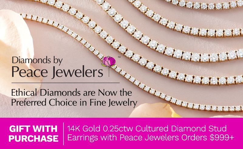 Gift with Purchase: 14K Gold 0.25ctw Cultured Diamond Stud Earrings with Peace Jewelers Orders $999+ 210-216