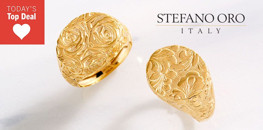 213-364 Stefano Oro 14K Gold Primavera Collection Choice of Pattern Ring, 2.5 grams