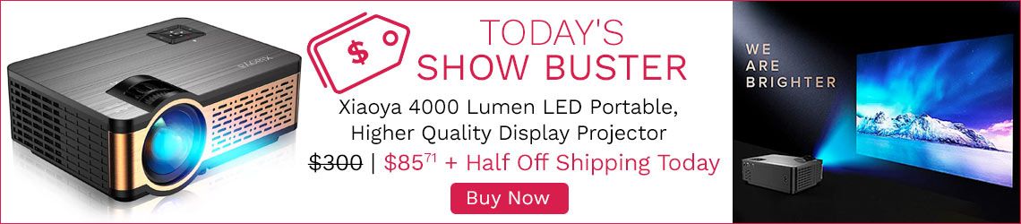 509-348 Xiaoya 4000 Lumen LED Portable Projector w Remote Control