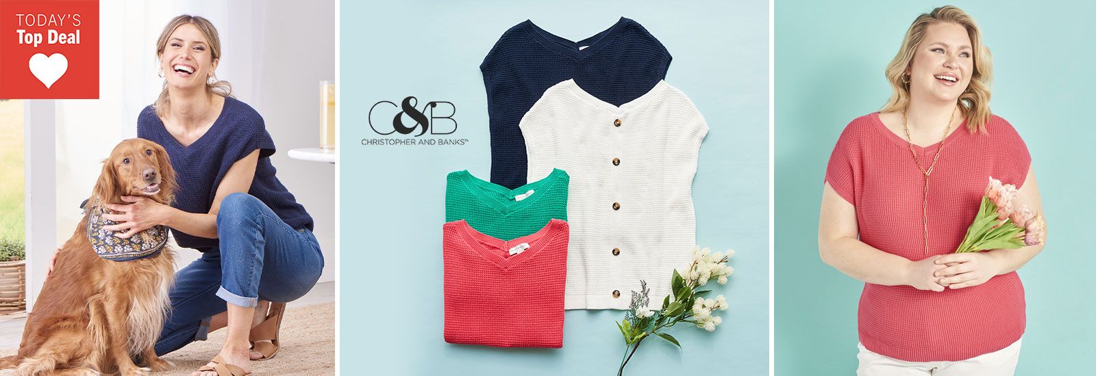 772-821 C&B Cap Sleeve Button Back Sweater