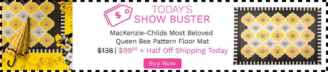 508-165 MacKenzie-Childs 3' x 2' Queen Bee Floor Mat