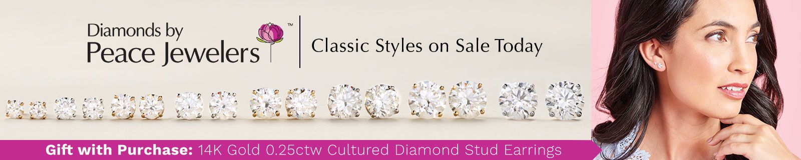 Diamonds by Peace Jewelers - Classic Styles on Sale Today + Gift with Purchase: 14K Gold 0.25ctw Cultured Diamond Stud Earrings