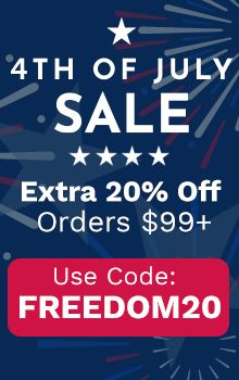 4th Of July Sale! ★ ★ ★ ★ Take an Extra +20% Off Orders $99 or More when you Use the Code: "FREEDOM20"!
