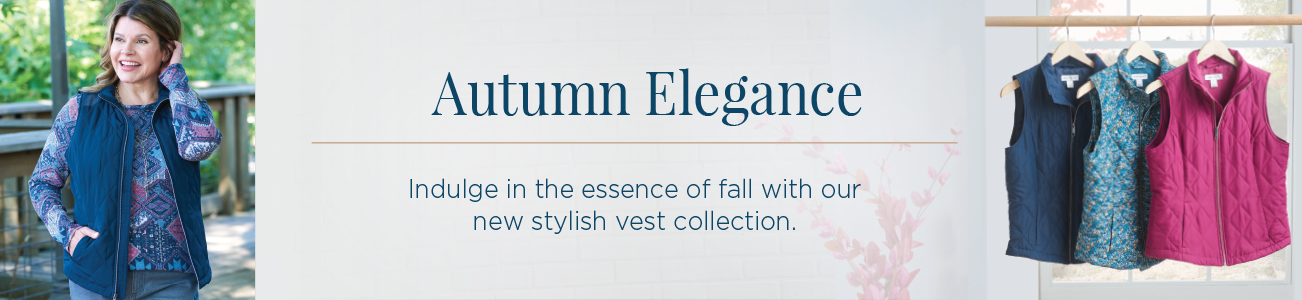 Autumn Elegance. Indulge in the essence of Fall with our new stylish vest collection.