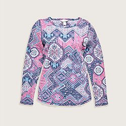 Our Geometric Print Long Sleeve Thermal Tee.