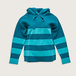 Our Stripe Ribbed Detail Hooded Sweater.