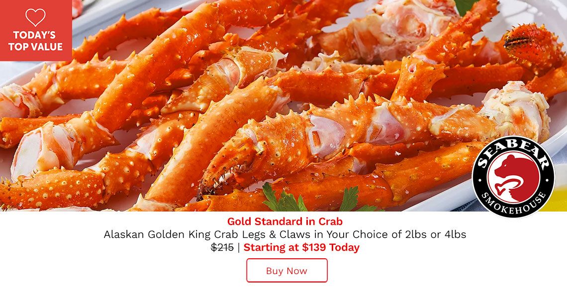 491-595 SeaBear Choice of Alaskan Golden King Crab Legs & Claws