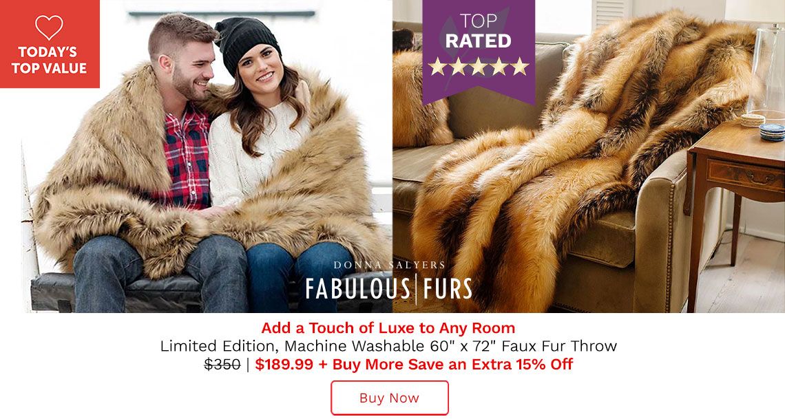738-313 Donna Salyers' Fabulous-Furs Ltd Edition 60 x 72 Faux Fur Throw