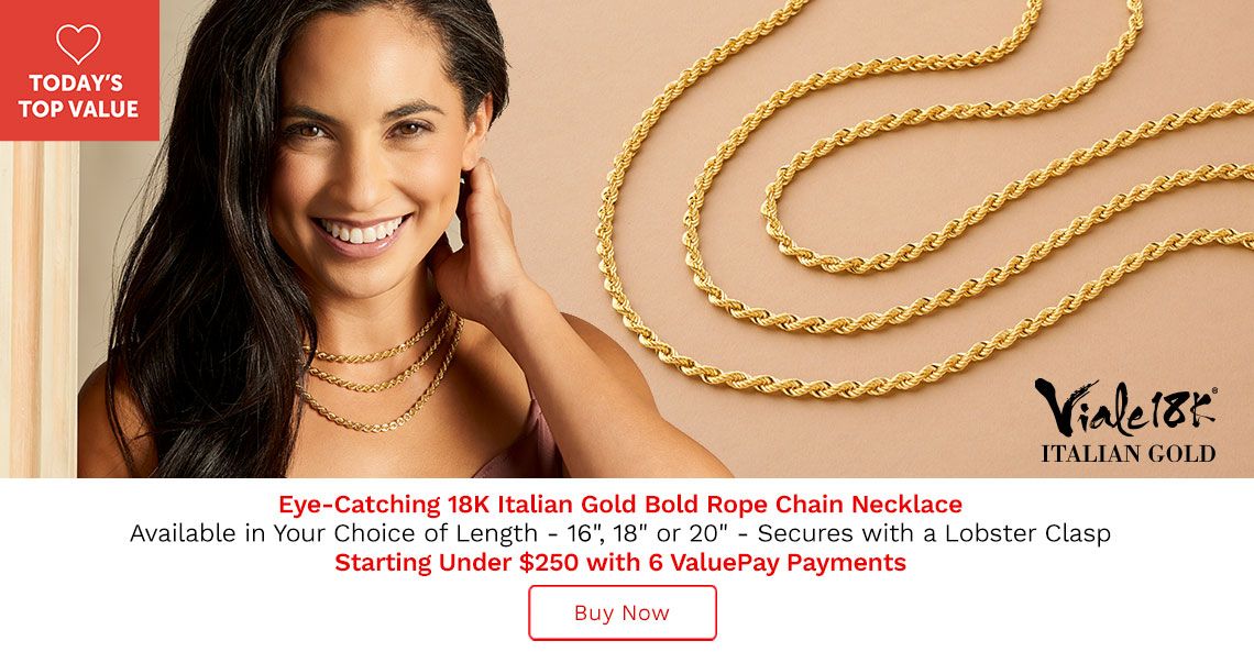 206-523 Viale18K® Italian Gold Choice of Length Bold Rope Chain Necklace