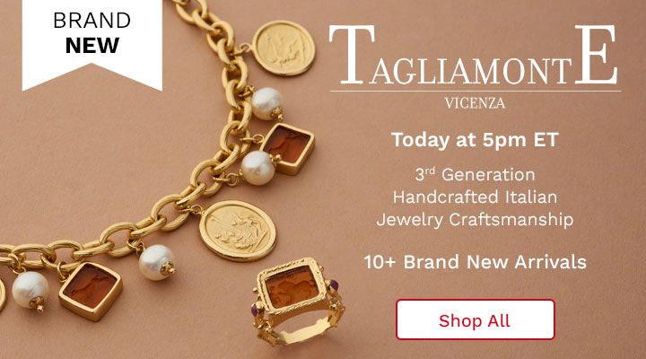 189-731 Tagliamonte 18K Gold Embraced™ Venetian Glass & Ruby Androcles & Lion Ring, 189-730 Tagliamonte 18K Gold Embraced™ 7 Cultured Pearl & Venetian Glass Intaglios Charm Bracelet