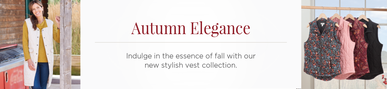 Autumn Elegance. Indulge in the essence of Fall with our new stylish vest collection.